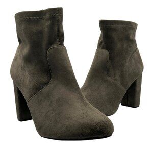 Lane Bryant Olive Green Faux Suede Ankle Boots (12W)